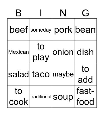 Bingo Card