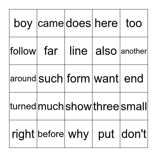 Nevaehs's Sight Words Bingo Card
