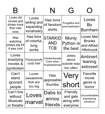 Katie Gardner Bingo Card