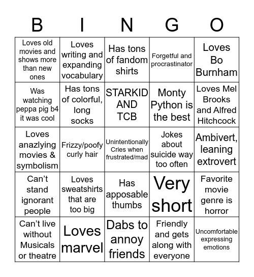 Katie Gardner Bingo Card