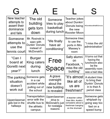 Goretti New School Bingo Card