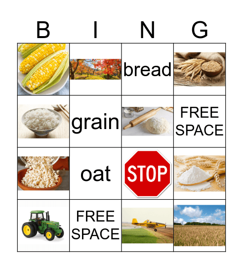 Grain Bingo Card