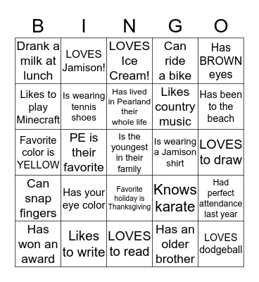 JAGUAR JAM! Bingo Card