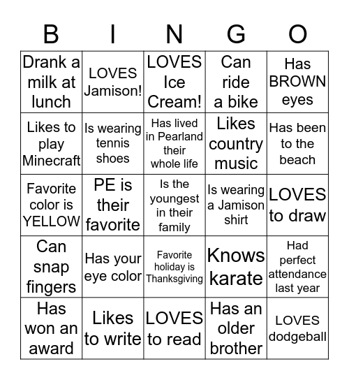 JAGUAR JAM! Bingo Card
