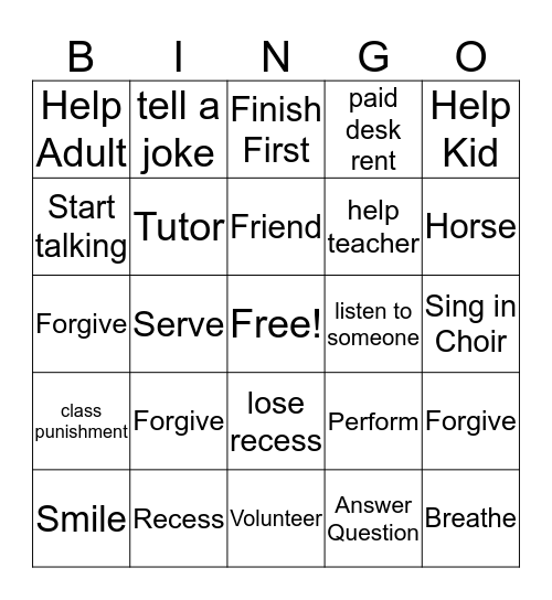 Dude Perfect Bingo Challenge Bingo Card