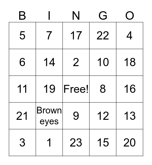 Ice Breaking Bingo Card