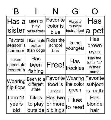 Bingo to meet you Bingo Card