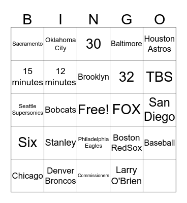 Trivia Bingo Card