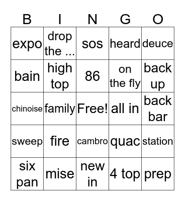 Lingo Bingo Card