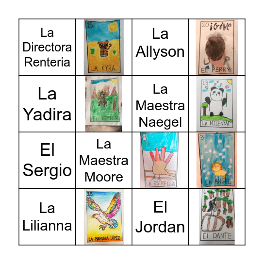 Fourth Grade Lotería Bingo Card