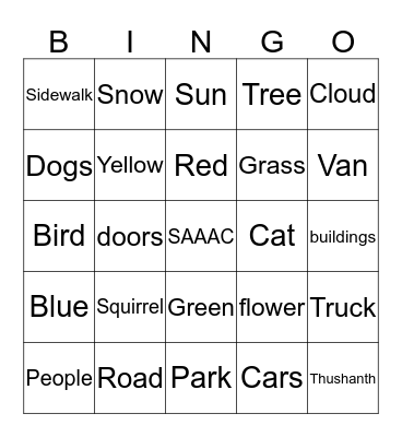 Spring Time Bingo Card