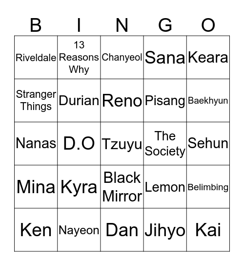 Rune Bingo Card