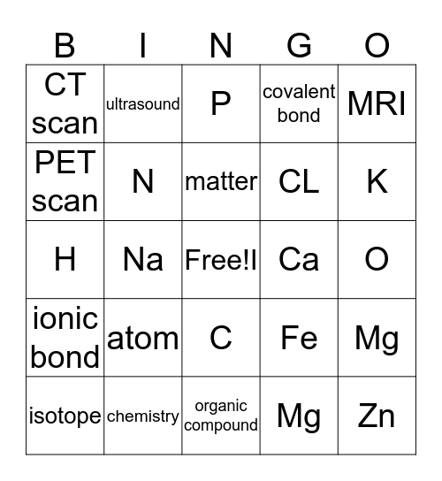 chapter 2 & terms Bingo Card