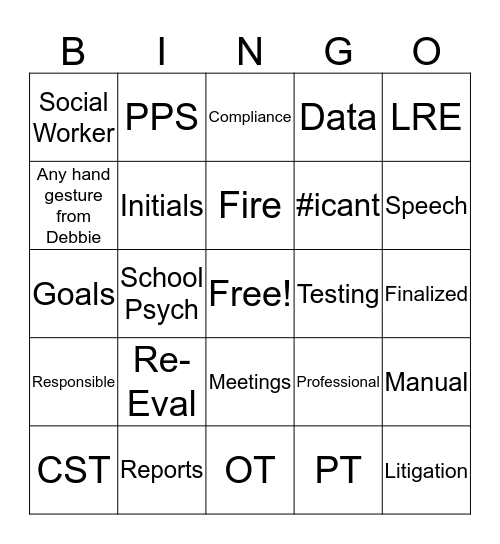 PPS Bingo Card