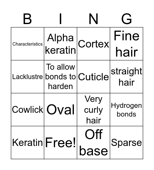 Style and dress hair Bingo Card