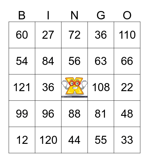 MULTIPLICATION FACTS Bingo Card