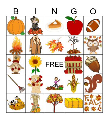 Fall Bingo Card