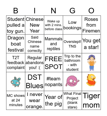 VIPKID BINGO Card