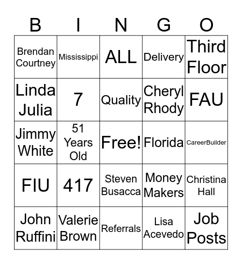 HealthTrust Workforce Solutions Bingo Card