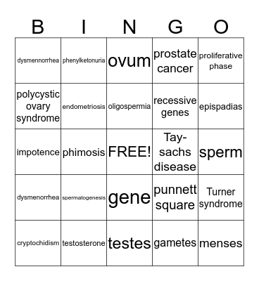 AP MOD. II-Repro & Genetics Bingo Card
