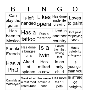 Colly's bingo Card