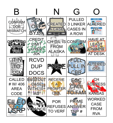 CALL CENTER BINGO Card