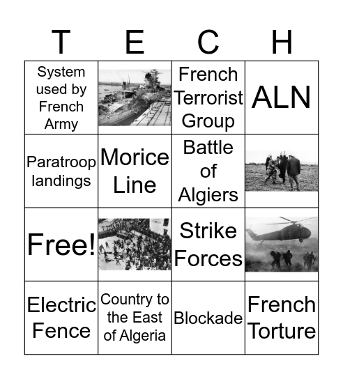 French Technologies Bingo Card