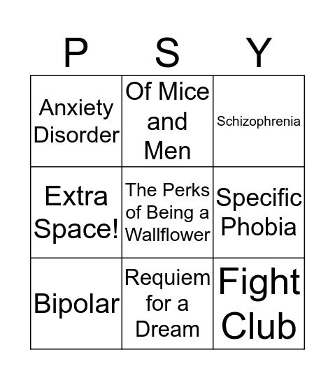 Abnormal Bingo Card
