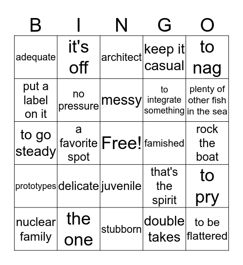 500 Days of Summer Bingo Card