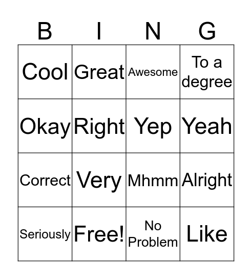 Bill's Key Phrases Bingo Card