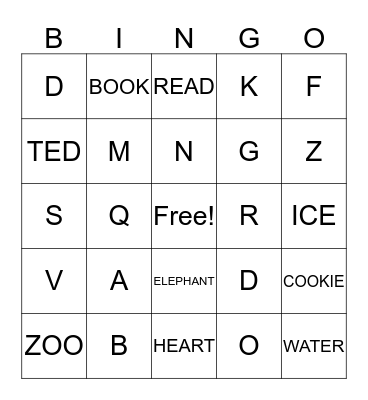 ALPHABET BINGO Card