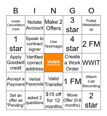 V  I  V  I  N  T Bingo Card