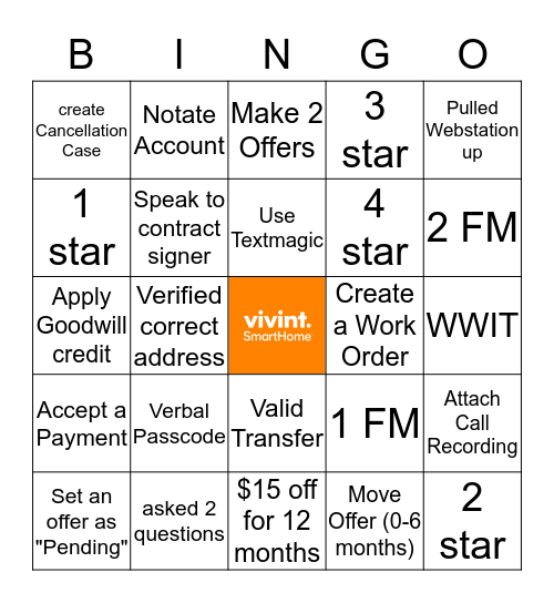 V  I  V  I  N  T Bingo Card