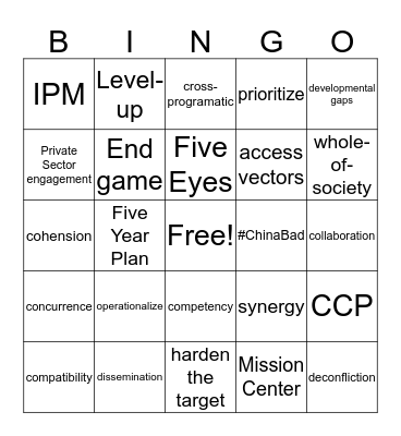 Strategy Bingo Card