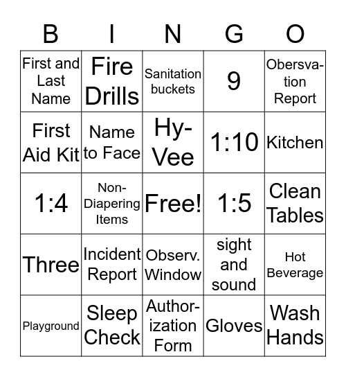 Q & A BINGO Card
