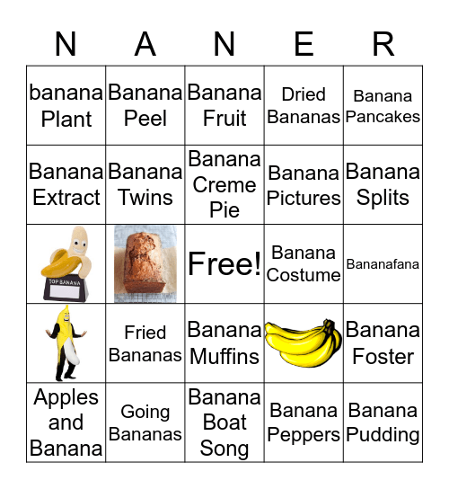 Banana Day Bingo Card