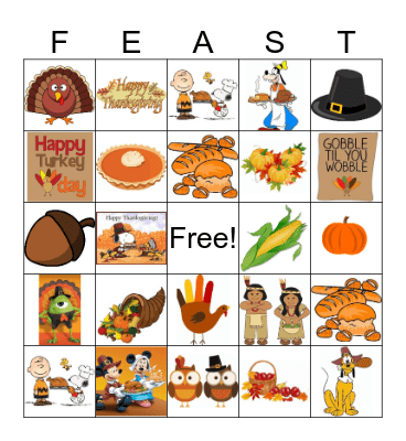 Thanksgiving Bingo Card