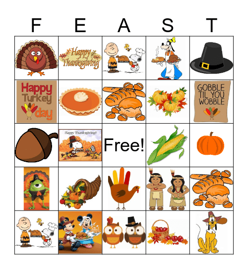 Thanksgiving Bingo Card