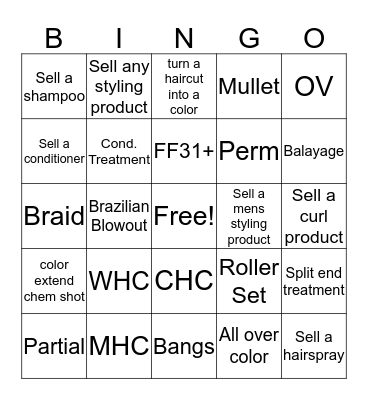 Contest Time Bingo Card