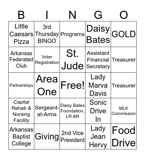 2019 TLOD Retreat "Surviving to Thriving" Bingo Card