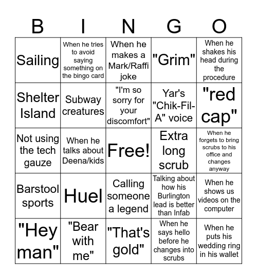 Bingo-baum: The Remix Bingo Card