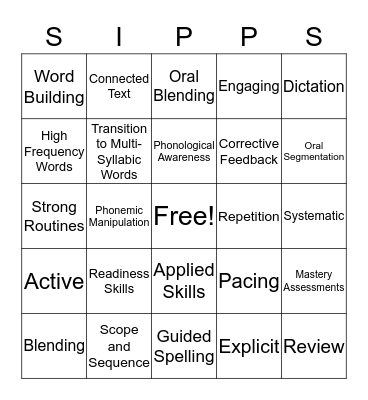 SIPPS BINGO Card