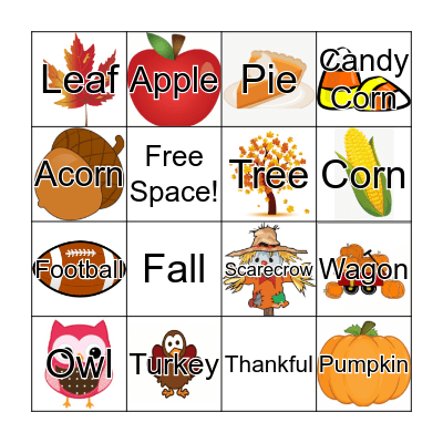 Thanksgiving Bingo Card