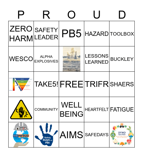 ZERO HARM BINGO Card