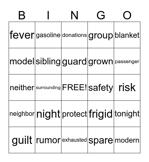 Word Study Review (#15 & #16) Bingo Card