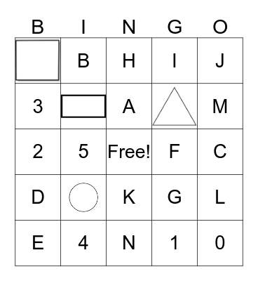 2 D Shapes Bingo Card