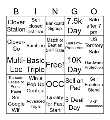 Shopkeep Bingo Card
