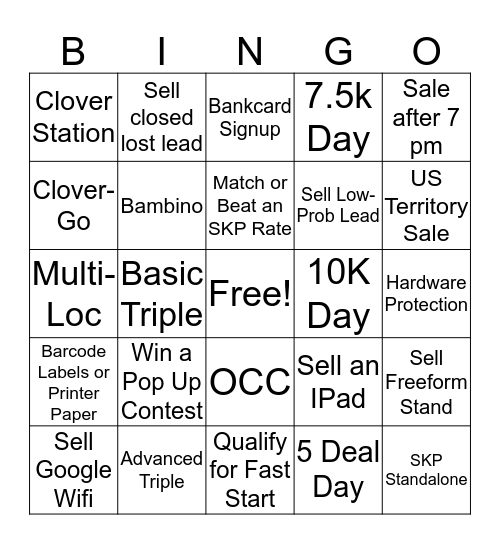 Shopkeep Bingo Card