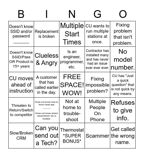 B-hyve/Orbit Bingo Card