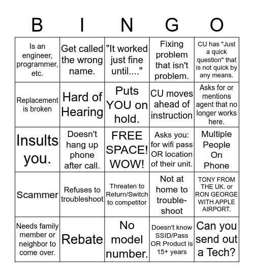 B-hyve/Orbit Bingo Card